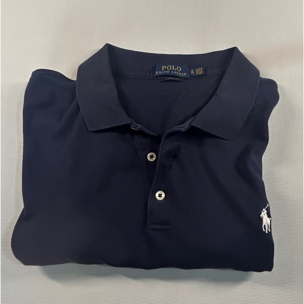 Polo Ralph Lauren Mens Classic Fit Navy Blue Short Sleeve Polo Shirt XL
